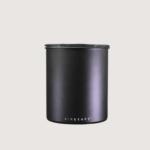 Black Airscape brand coffee beans storage airtight cannister